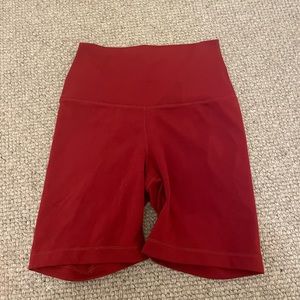 Red athletic Biker shorts